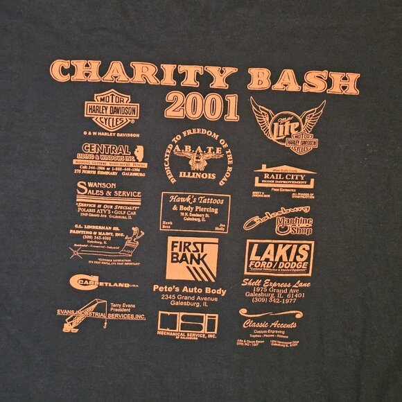 VTG Y2K Motorcycle ABATE‎ Charity Bash Tshirt Central Illinois Black Sz 3X Biker - Picture 11 of 12
